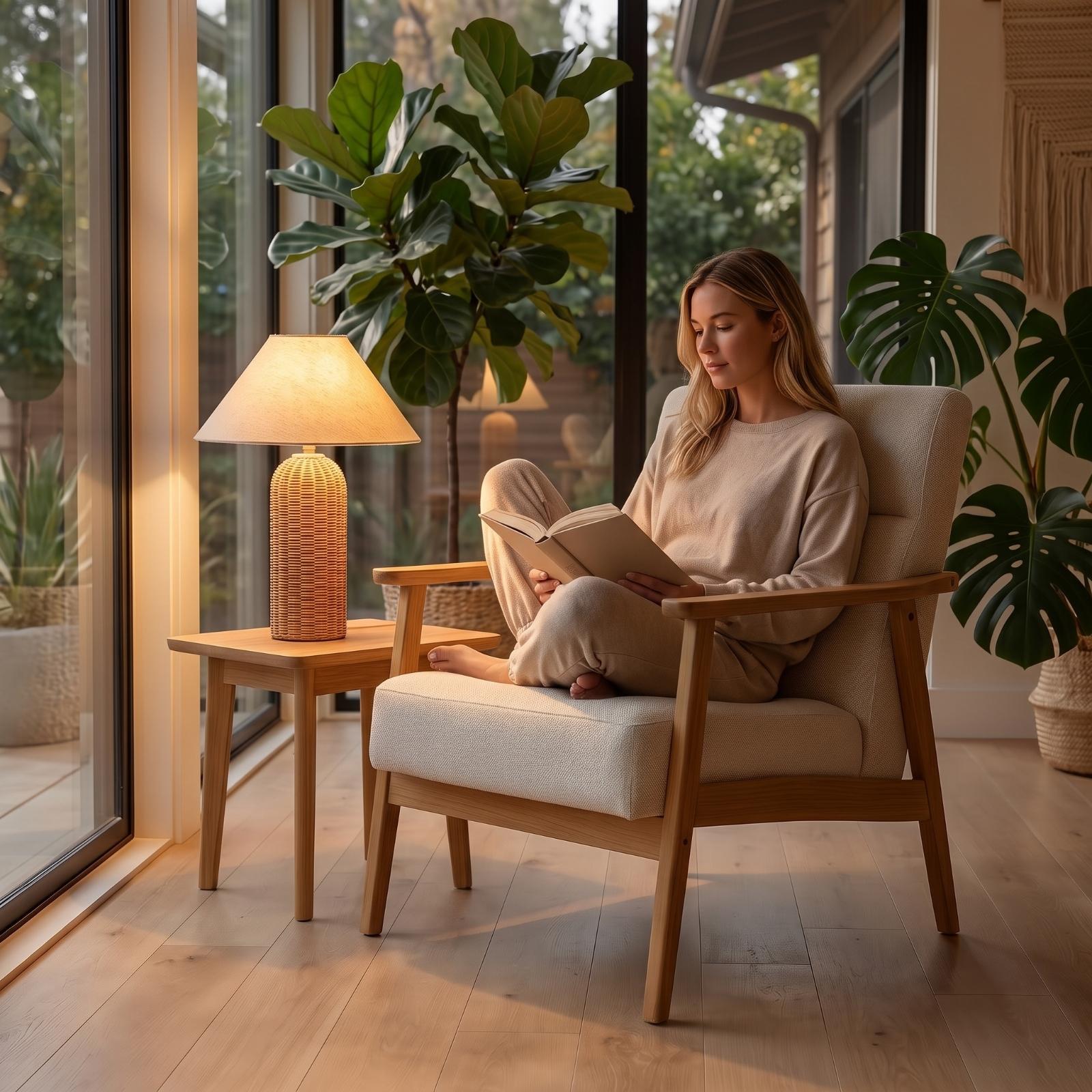 Nachttischlampe mit Rattanfuß  – Decor Lighting Lamps Bewertung und Preis